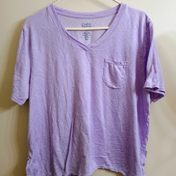 croft & barrow Tops - Croft & Barrow Lavender Short Sleeve Tee